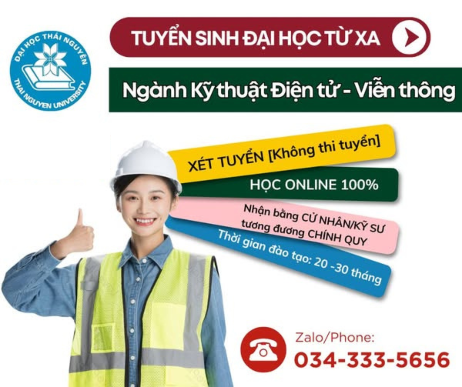 TRƯỜNG ĐẠI HỌC THÁI NGUYÊN THÔNG BÁO MỞ KHÓA HỌC KỸ THUẬT - ĐIỆN TỬ VIỄN THÔNG, HÌNH THỨC HỌC ONLINE